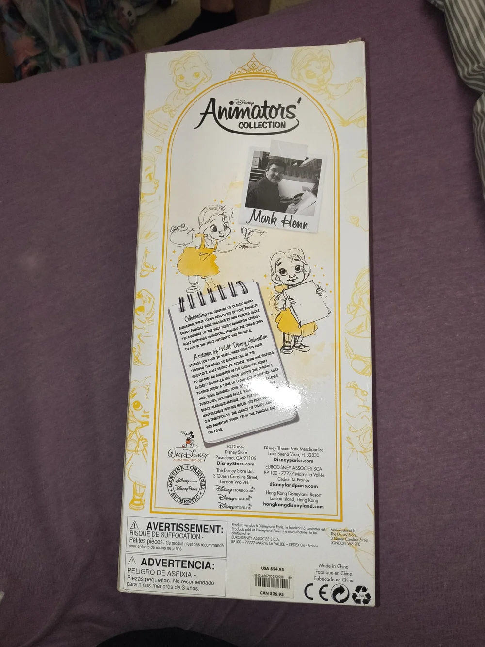 Disney Belle Doll in Bright Yellow Dress